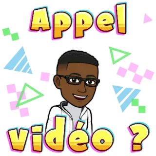 🙏 37cce15d Appel vidéo? llamada, videollamada, Bitmoji, dibujos animados telegram sticker