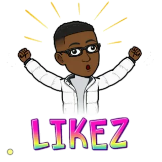 😊 510a010d LIKEZ Bitmoji, dibujos animados, expresión, me gusta telegram sticker