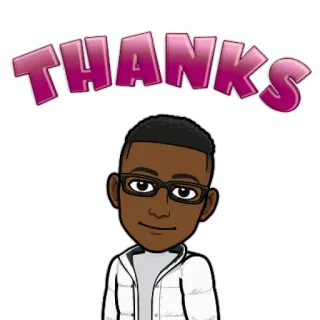 🙂 67e65d88 Thanks gracias, gratitud, bitmoji, dibujos animados, mensaje telegram sticker