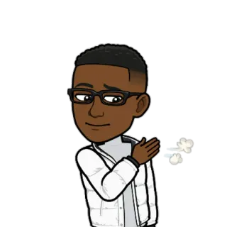 😌 b6bc24e4 Bitmoji, dibujo animado, saludo, amigable, saludo con la mano, personaje telegram sticker