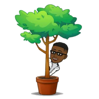 👀 ba8cb485 árbol, Bitmoji, planta en maceta, dibujo animado, persona, avatar telegram sticker