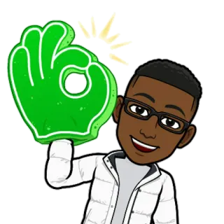 👌 ddaf546b bitmoji, ok, acuerdo, verde, celebración, dibujos animados telegram sticker