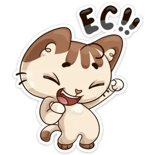 💃 0c116534 EC!! gato, animal, desenho animado, fofo, adesivo whatsapp sticker