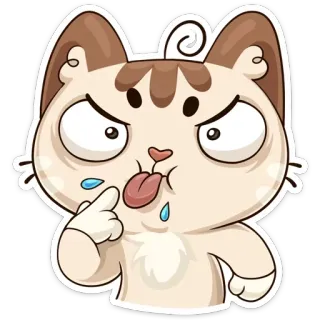 😝 63935254 gato, adesivo, animal, desenho animado, engraçado, bobo, fofo whatsapp sticker