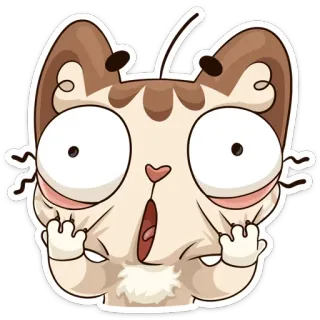 😳 6a975b07 gato, adesivo, desenho animado, engraçado, expressão, animal whatsapp sticker