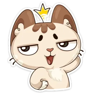 👸 efe6b714 gato, fofo, desenho animado, animal, animal de estimação, rei, coroa, engraçado whatsapp sticker