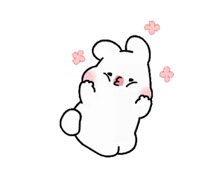 🌸 c10912a1 mono, conejo, kawaii, animal, flores, dibujos animados, pegatina telegram sticker