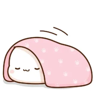 🛌 5f3f761b mignon, endormi, kawaii, couverture, animal, dessin animé whatsapp sticker