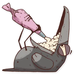 🤤 6ac28380 wrona, ptak, rękaw cukierniczy, lukier, pieczenie, deser telegram sticker