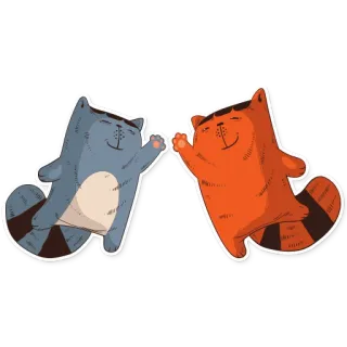 👌 73e0425e koty, przybij piątkę, zwierzęta, kreskówka, przyjaźń, słodkie, zdrowe telegram sticker