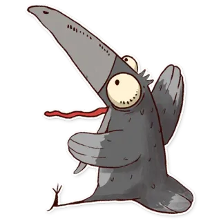 😱 c48481fb ptak, kreskówka, zwierzę, śmieszne, słodkie, głupkowaty, naklejka telegram sticker