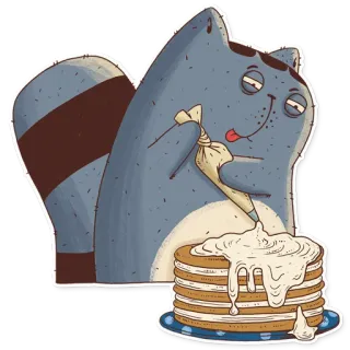 👨‍🍳 da644b5c szop, gotowanie, pieczenie, deser, ciasto, kreskówka, zwierzę telegram sticker