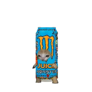 🥭 c3f98c3a JUICE MONSTER ENERGY JUICE kucing, minuman energi, monster, Juice Monster, meme, lucu whatsapp sticker