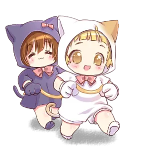 🥰 300a49f6 귀여운, 고양이, 애니메이션, 치비, 카와이 telegram sticker