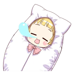 😴 db2b56b6 아기, 수면, 애니, 귀여운 telegram sticker