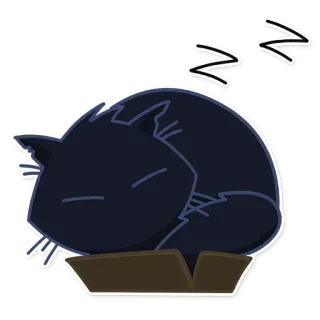 😴 2475ba19 gato, durmiendo, animal, dibujo animado, caja, mascota, doméstico, siesta telegram sticker
