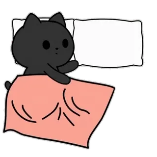 🥱 22de1ad6 gatto, dormire, letto, cartone animato, carino, animale telegram sticker