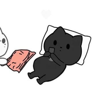 😴 bae1a8b5 gatto, animale, cartone animato, carino, animale domestico, pigro, telefono, cuscino telegram sticker