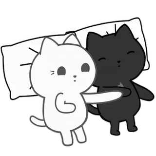 🥱 dbd0d68c gatti, amore, sonno, cartoni animati, carino, abbraccio telegram sticker