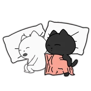 😘 f9732e9c gatto, dormire, carino, cuscino, animali, kawaii telegram sticker