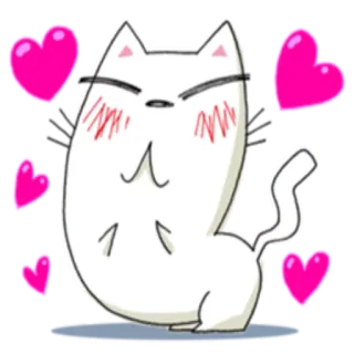 ❤️ 0cb01542 chat, mignon, coeurs, amour, autocollant, dessin animé, animal telegram sticker
