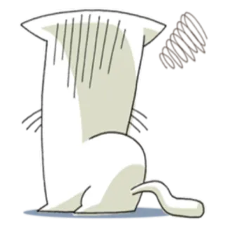 😶 8a1c674d chat, triste, contrarié, dessin animé, animal, chat blanc telegram sticker