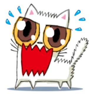 😤 ce68d39d chat, dessin animé, autocollant, animal, mignon, kawaii, drôle, mème telegram sticker
