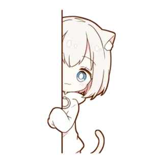 🌟 0e8e16c4 cat, anime, chibi, cute, kawaii telegram sticker