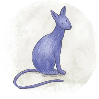 👋 69172abe blaues Tier, Känguru, Kreatur, Cartoon, Illustration telegram sticker