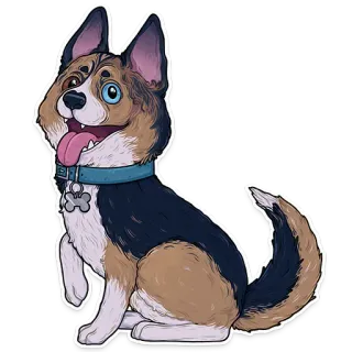 🐶 97c8a1ef 狗, 柯基, 宠物, 动物, 可爱, 友善, 卡通, 快乐 whatsapp sticker