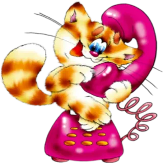 📱 3adb439b 고양이, 전화, 만화, 동물, 전화, 새끼 고양이 telegram sticker