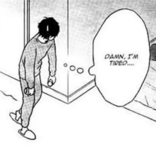 🍘 86bf0730 DAMN, I'M TIRED.... เหนื่อย, มังงะ, อนิเมะ, ง่วง, หมดแรง telegram sticker