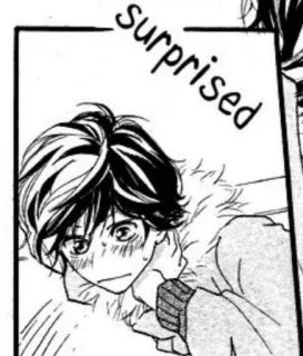 🍘 96e0a860 surprised ประหลาดใจ, มังงะ, อนิเมะ, สีหน้า, ขาวดำ telegram sticker