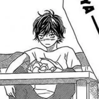 🍘 b950331d อนิเมะ, มังงะ, เด็กผู้ชาย, ง่วง, ลำลอง, ภาพวาด, การ์ตูน telegram sticker