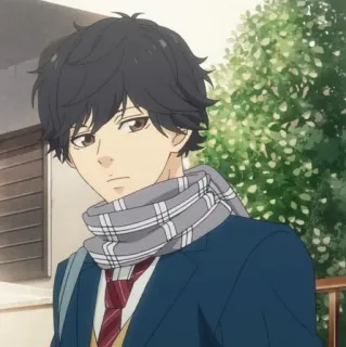 🎞 0b4530d4 Anime, Bufanda, Uniforme escolar, Personaje, Masculino, Animación telegram sticker