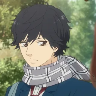 🥯 7578076b Anime, Chico, Bufanda, Uniforme escolar, Retrato telegram sticker