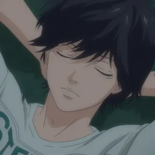 ☕ 8c22419c anime, chico, durmiendo, relajado telegram sticker