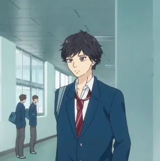 🥯 cff7d45a Anime, Chico, Uniforme escolar, Personaje telegram sticker