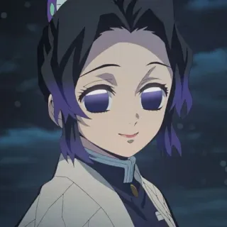 💋 11dc0604 Shinobu Kocho Demon Slayer Anime, Demon Slayer, Shinobu Kocho, Schmetterling, Lila whatsapp sticker