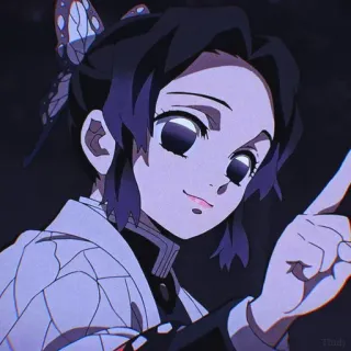 💋 906cec80 Shinobu Kocho Demon Slayer Anime, Demon Slayer, Shinobu Kocho, Schmetterling, Violette Haare, Lächeln, Anime Charakter whatsapp sticker