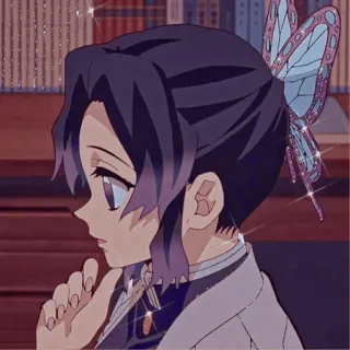 💋 e24bd4c3 Shinobu Kocho Demon Slayer Anime, Demon Slayer, Shinobu Kocho, Schmetterling, Süß, Manga whatsapp sticker