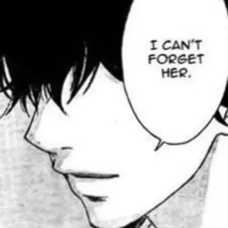 🐱 c523f01b I CAN'T FORGET HER. เศร้า, มังงะ, อนิเมะ, ลืม, อกหัก whatsapp sticker