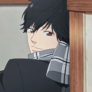 😏 a34ae100 Animé, Personnage, Homme, Portrait, Écharpe, Animé telegram sticker