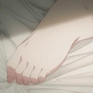 🥵 b64de266 bàn chân, ngón chân, anime, giường, cuồng chân telegram sticker