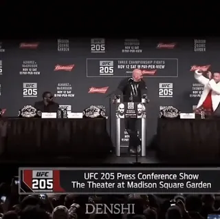 ⭐ 3f40d205 UFC 205 Press Conference Show UFC, fighting, press conference, sports telegram sticker