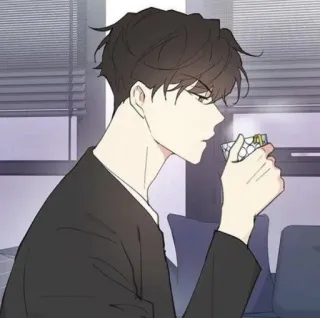 😮‍💨 42e5bbf6 男人, 香烟, 动漫, 绘画, 肖像, 吸烟 telegram sticker