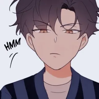 🤨 43554d7b HMM 动漫, 漫画, 卡通, 嗯, 思考, 肖像, 面部表情 telegram sticker