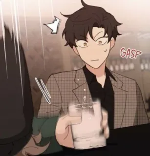 😰 b9723504 GASP 震惊, 震惊, 喝酒, 男人, 惊喜 telegram sticker