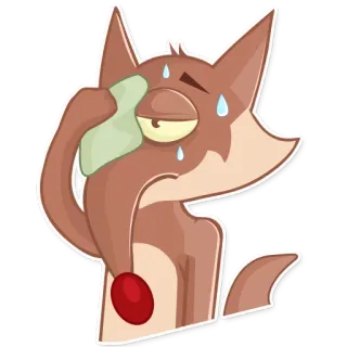 😓 a49be406 vos, zweten, moe, uitgeput, cartoon, dier, illustratie telegram sticker