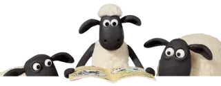 📖 2708bb07 Shaun the Sheep 绵羊, 卡通, 动物, 阅读, 动画 telegram sticker